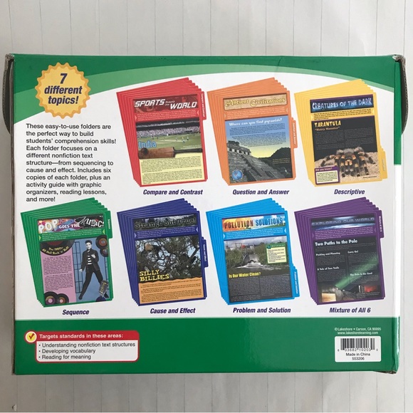 Lakeshore Nonfiction Reading Comprehension Folders Grades 5-6 NWOT - Picture 2 of 6